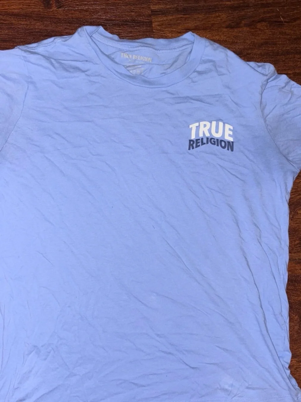 True Religion Light Blue Short Sleeve Logo Tee
